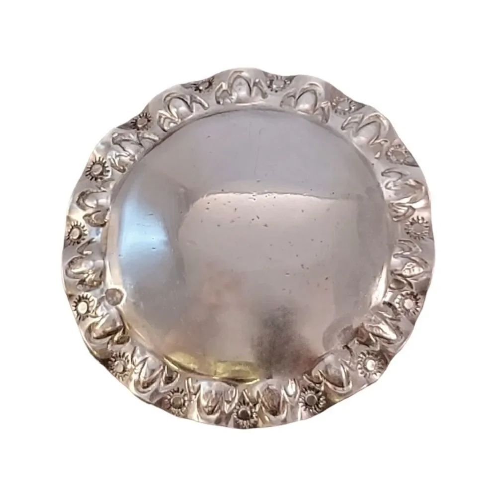 Vintage Sterling Artisan Ruffle Stamped Brooch Pin